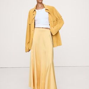 Banana Republic Stretch Satin Maxi Skirt - Sahara Sun Yellow